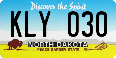 ND license plate KLY030