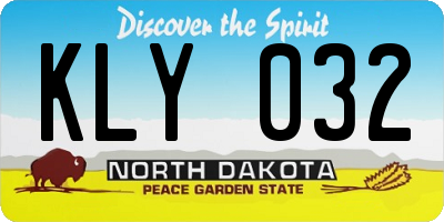 ND license plate KLY032