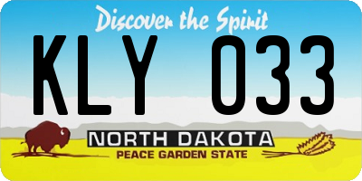 ND license plate KLY033