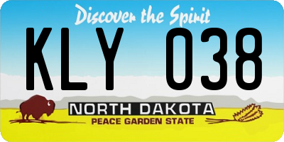 ND license plate KLY038