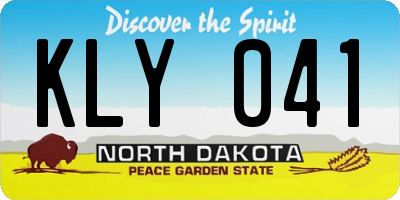 ND license plate KLY041