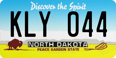 ND license plate KLY044