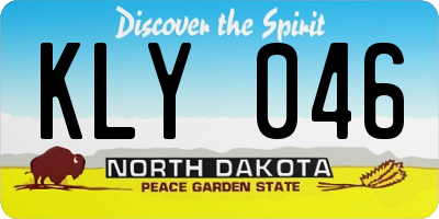 ND license plate KLY046