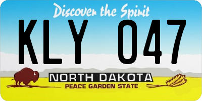 ND license plate KLY047