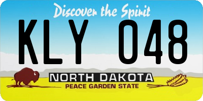 ND license plate KLY048