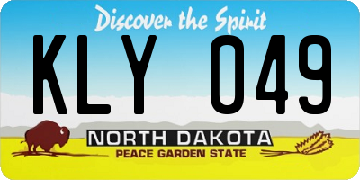 ND license plate KLY049