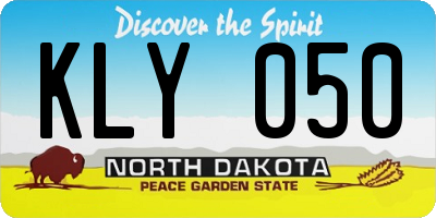 ND license plate KLY050