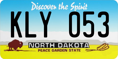 ND license plate KLY053