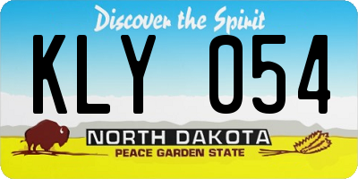 ND license plate KLY054