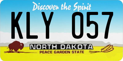 ND license plate KLY057