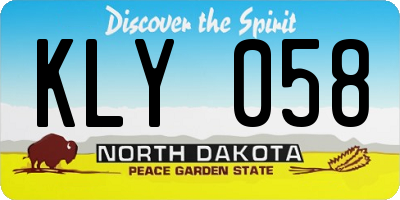 ND license plate KLY058