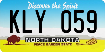ND license plate KLY059