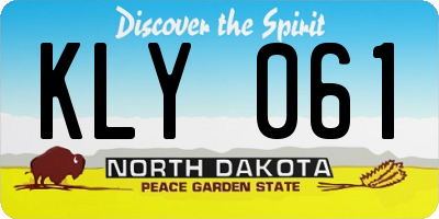 ND license plate KLY061