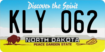 ND license plate KLY062