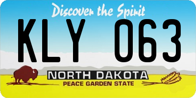 ND license plate KLY063