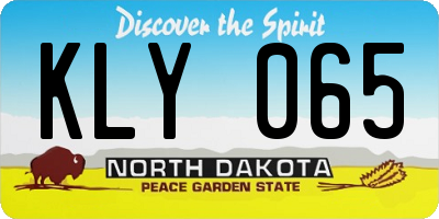 ND license plate KLY065