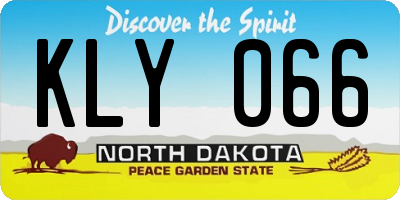 ND license plate KLY066