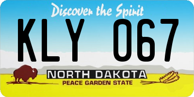 ND license plate KLY067