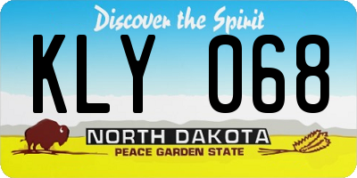 ND license plate KLY068