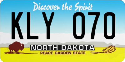 ND license plate KLY070