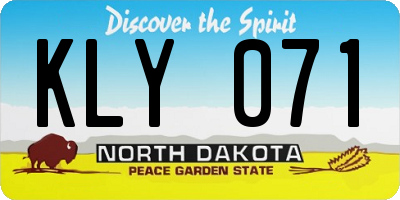 ND license plate KLY071