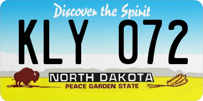 ND license plate KLY072