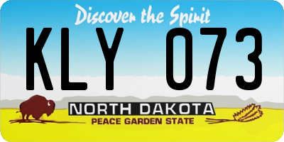 ND license plate KLY073