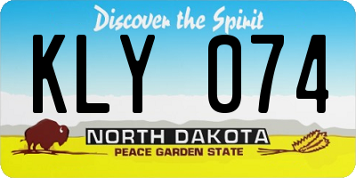 ND license plate KLY074