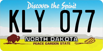ND license plate KLY077