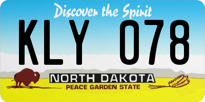 ND license plate KLY078