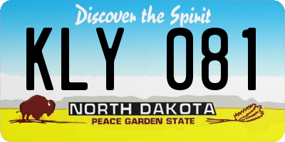 ND license plate KLY081