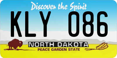 ND license plate KLY086