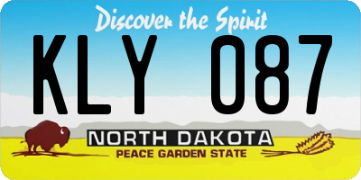 ND license plate KLY087