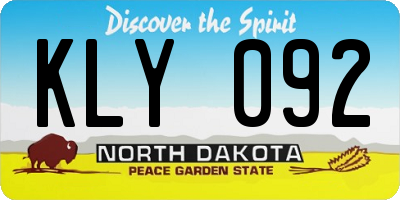 ND license plate KLY092