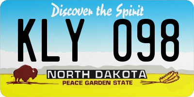 ND license plate KLY098
