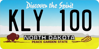 ND license plate KLY100