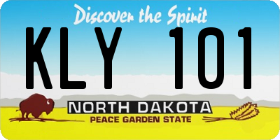 ND license plate KLY101
