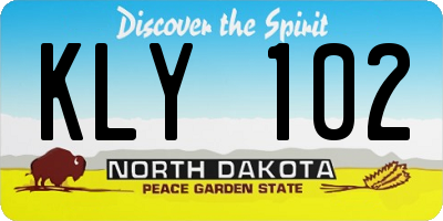 ND license plate KLY102