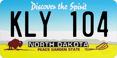 ND license plate KLY104