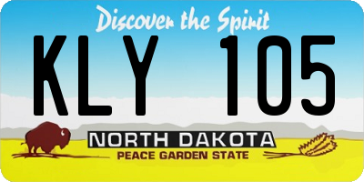 ND license plate KLY105