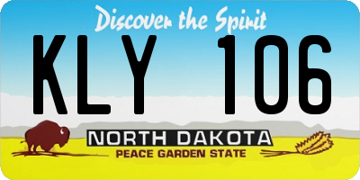 ND license plate KLY106