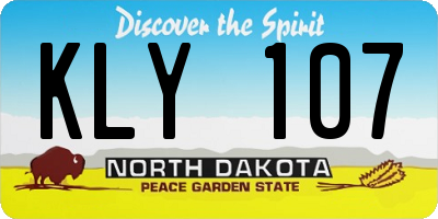 ND license plate KLY107