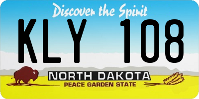 ND license plate KLY108