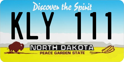 ND license plate KLY111