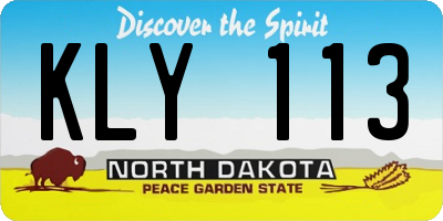 ND license plate KLY113