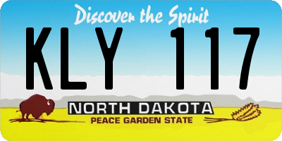 ND license plate KLY117