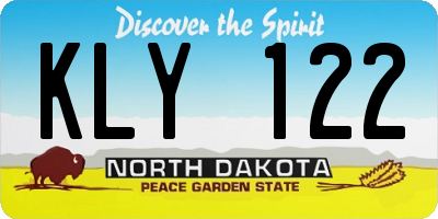ND license plate KLY122