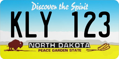 ND license plate KLY123