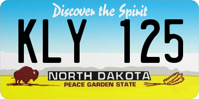 ND license plate KLY125