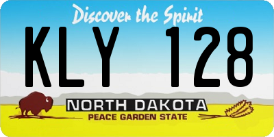 ND license plate KLY128